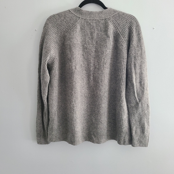 Madewell Ribbed Lyle Henley Heather Grey Sweater - Picture 3 of 8